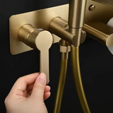Brushed Gold Bidet with Toilet Roll Holder #202522