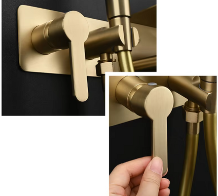 Brushed Gold Bidet with Toilet Roll Holder #202522