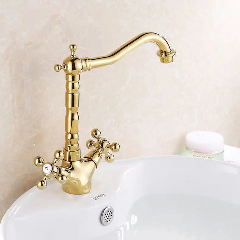 Classic Antique Polished Gold Basin Mixer #202360