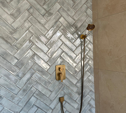 Antique Brass Shower Unit with Ceramic Hand Shower #20161