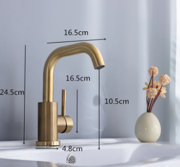 Brushed Gold Mini High Arc Mixer #202397