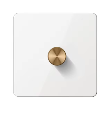 Carved White & Brass Dimmer, 1 Gang