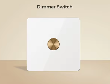Carved White & Brass Dimmer, 1 Gang