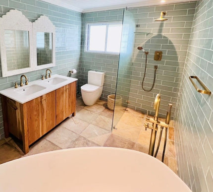 Antique Brass Shower Unit with Ceramic Hand Shower #20161