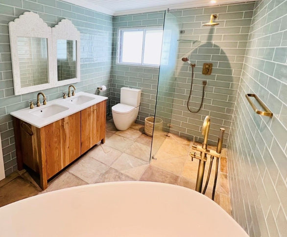 Antique Brass Shower Unit with Ceramic Hand Shower #20161
