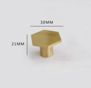 Brushed gold slim hexagon style handle #202336