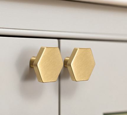 Brushed gold slim hexagon style handle #202336