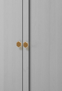 Brushed gold slim hexagon style handle #202336