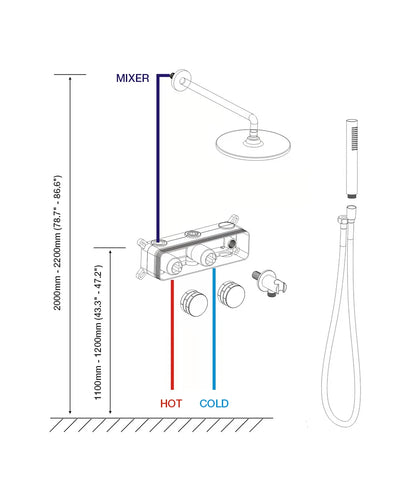 Gunmetal Grey Concealed Shower Mixer #202421