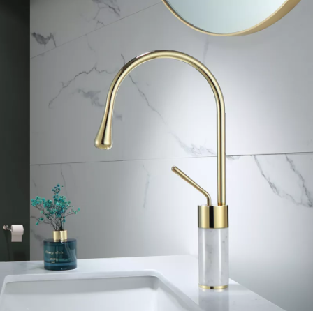 Gold Teardrop Tall Mixer with Granite Base #201857