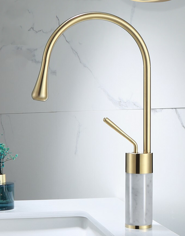 Gold Teardrop Tall Mixer with Granite Base #201857