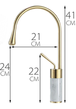 Gold Teardrop Tall Mixer with Granite Base #201857
