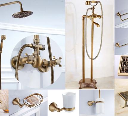 Brass Vintage Full Bathroom Set #201889