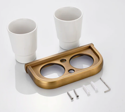 Brass Modern Double Toothbrush Holder #201937