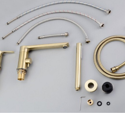 Brushed Gold Modern Bath Mixer with Hand Shower #201868