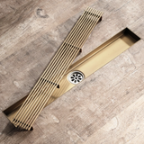 Dark Brushed Brass Linear Shower Trap 60cm #201877