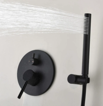 Matt Black Rain Fall Modern Concealed Shower Unit #201910