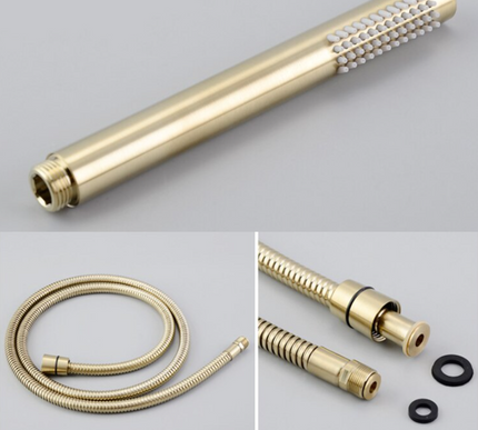 Brushed Gold Modern Bath Mixer with Hand Shower #201868