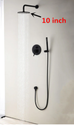 Matt Black Rain Fall Modern Concealed Shower Unit #201910