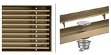 Dark Brushed Brass Linear Shower Trap 60cm #201877