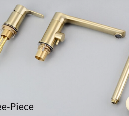 Brushed Gold Modern Bath Mixer with Hand Shower #201868