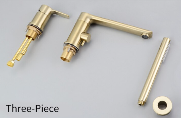 Brushed Gold Modern Bath Mixer with Hand Shower #201868