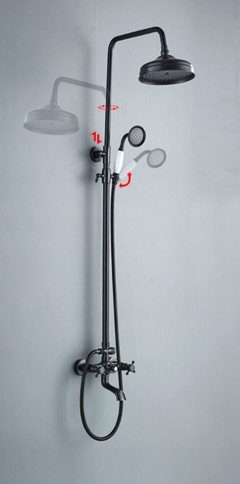 Oil Rubbed Black Antique Wall Mounted Rainfall Shower #201878