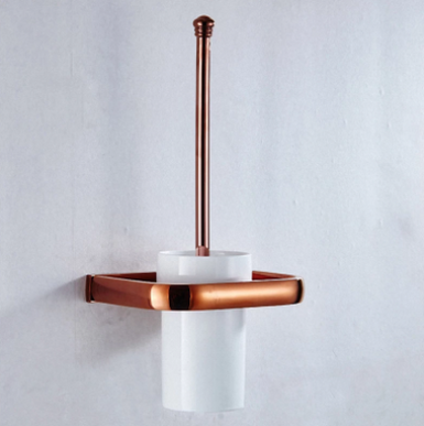 Rose Gold Modern Toilet Brush Holder #201933