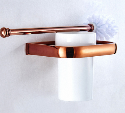 Rose Gold Modern Toilet Brush Holder #201933