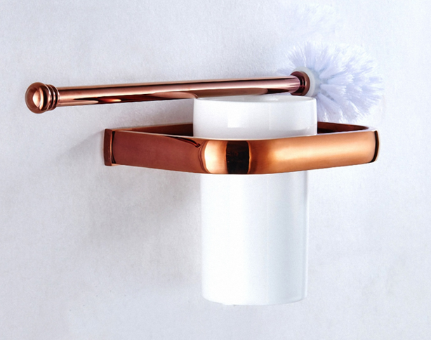 Rose Gold Modern Toilet Brush Holder #201933