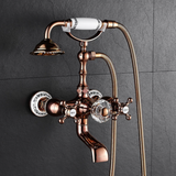 Rose Gold Bath Mixer with Crystal Diverter #201959