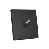 Elegant Grey 1 Gang Brass Toggle Switch