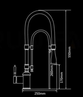 Gold Single Ceramic Lever Extending Kitchen Mixer #201872