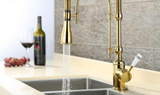 Gold Single Ceramic Lever Extending Kitchen Mixer #201872