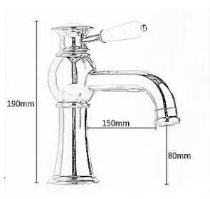Gold Basin Mixer with Ceramic Handle #201779