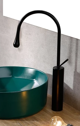 Black Teardrop Tall Basin Mixer #1702