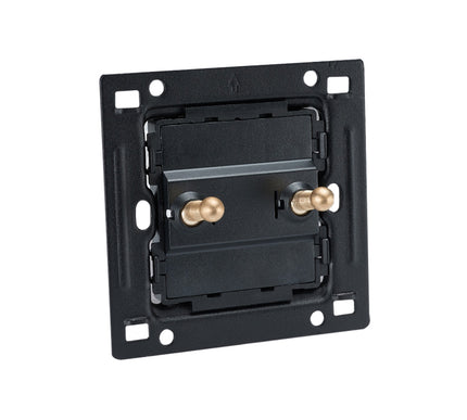 Elegant Grey 2 Gang Brass Toggle Switch
