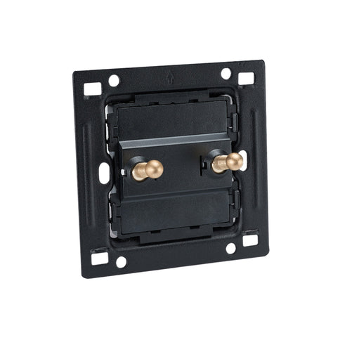 Elegant Grey 2 Gang Brass Toggle Switch