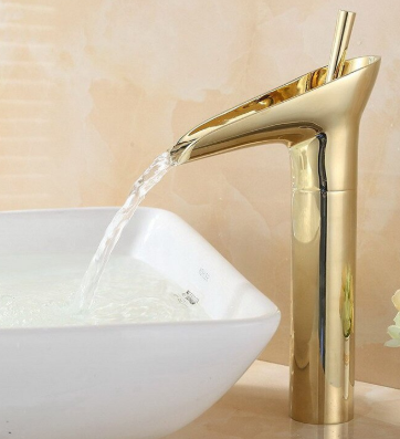 Gold Waterfall Mixer #201824 – TIC Bathrooms