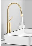 Brushed Gold Teardrop Short Basin Mixer #201827