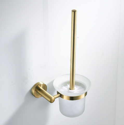 Brushed Gold Minimal Toilet Brush Holder #201874