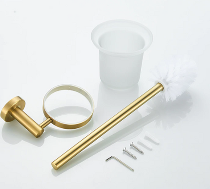 Brushed Gold Minimal Toilet Brush Holder #201874