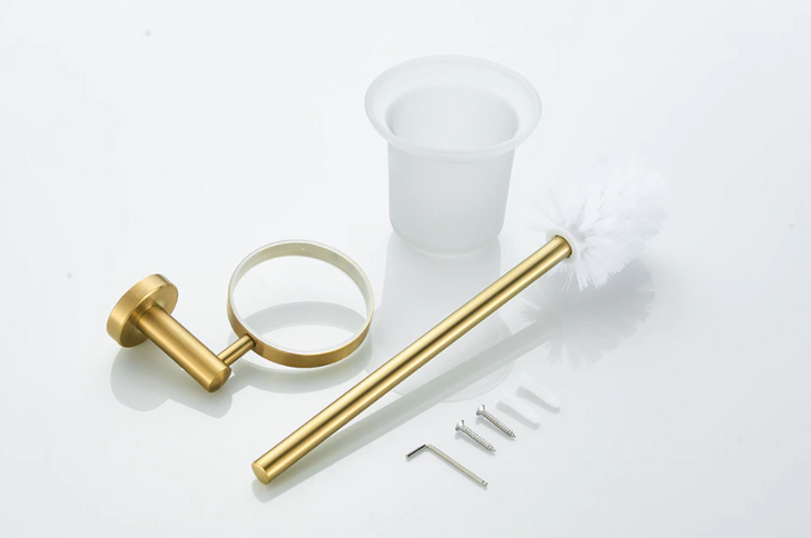 Brushed Gold Minimal Toilet Brush Holder #201874