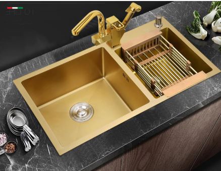 Gold Double Kitchen Sink #1602