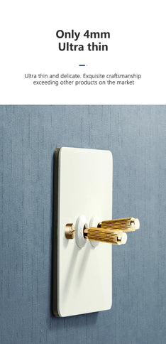 Bastille White & Brass – Toggle Light Switch – 2 levers
