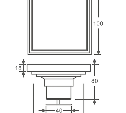 Square Modern Brushed Gold Shower Trap #20214
