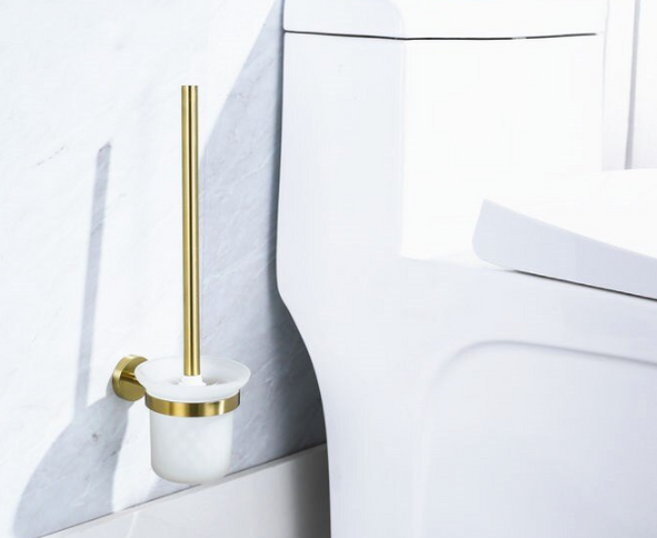 Brushed Gold Minimal Toilet Brush Holder #201874