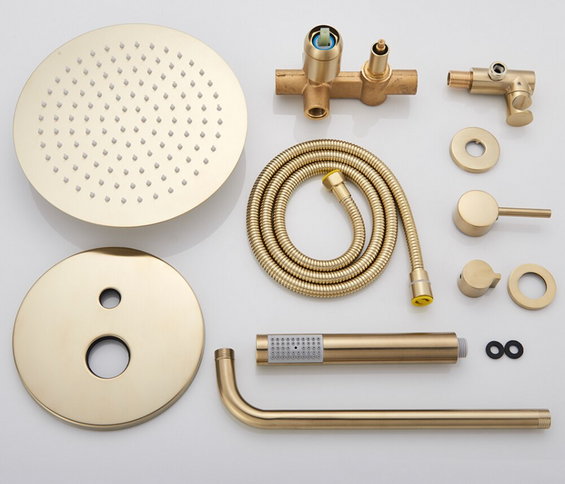 Brushed Gold Modern Concealed Shower with Hand Shower #20211