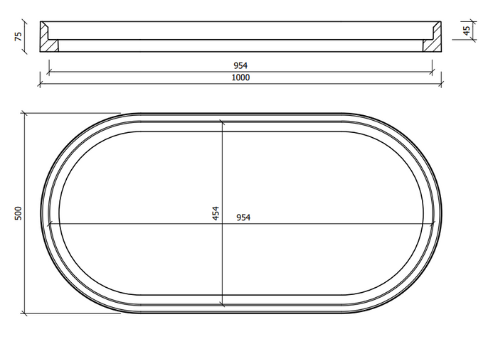 Oval Concrete Mirror #202324