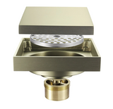 Square Modern Brushed Gold Shower Trap #20214